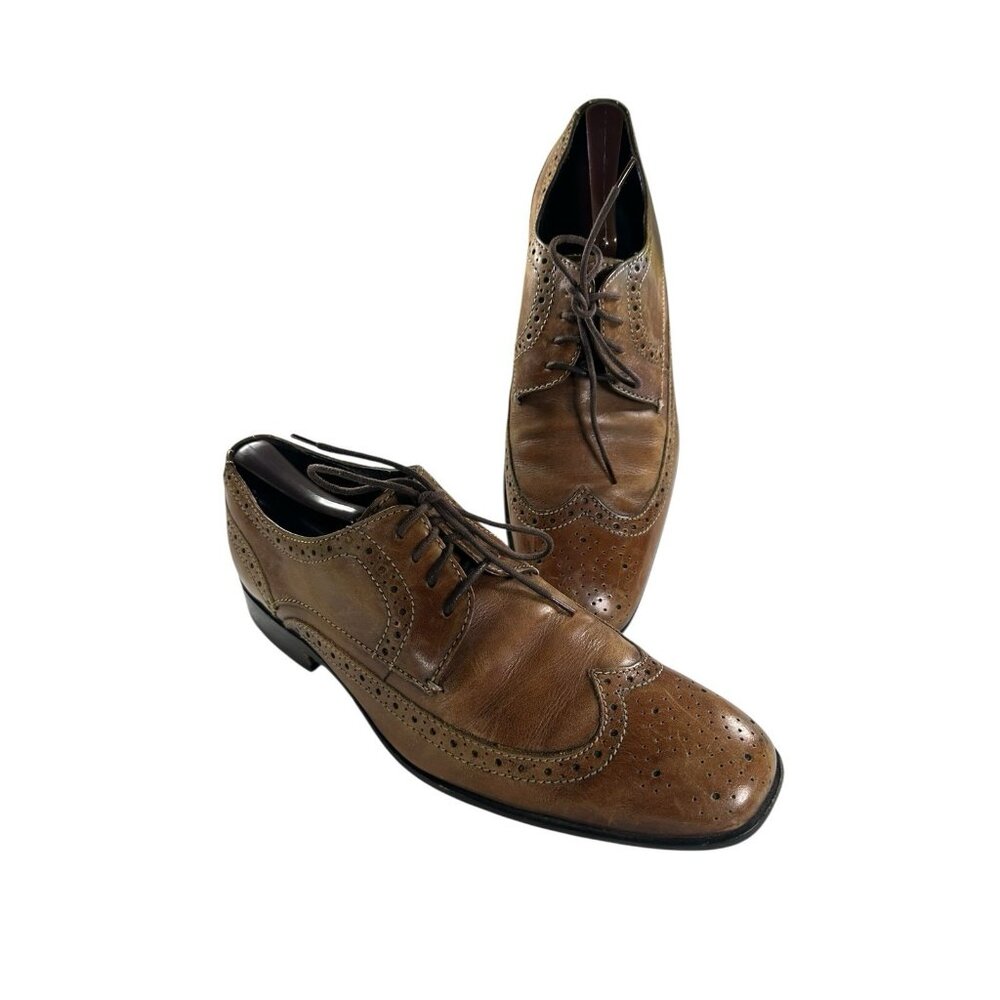 Bostonian Size 9 M Mens Brown Leather Brouge Dress Wingtip Shoes